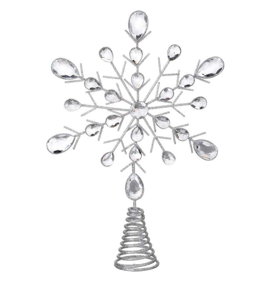 Silver Metal Snowflake Tree Topper