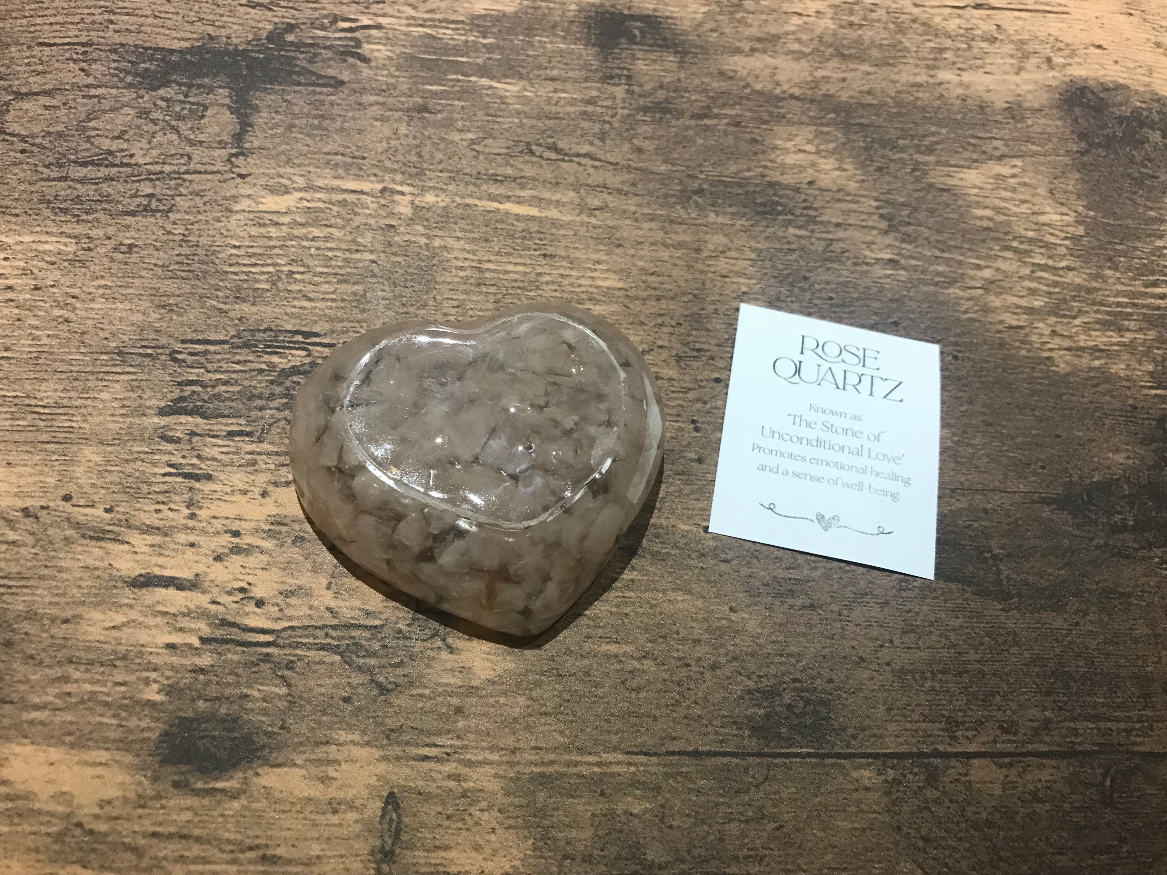 Rose Quartz love heart shaped trinket tray
