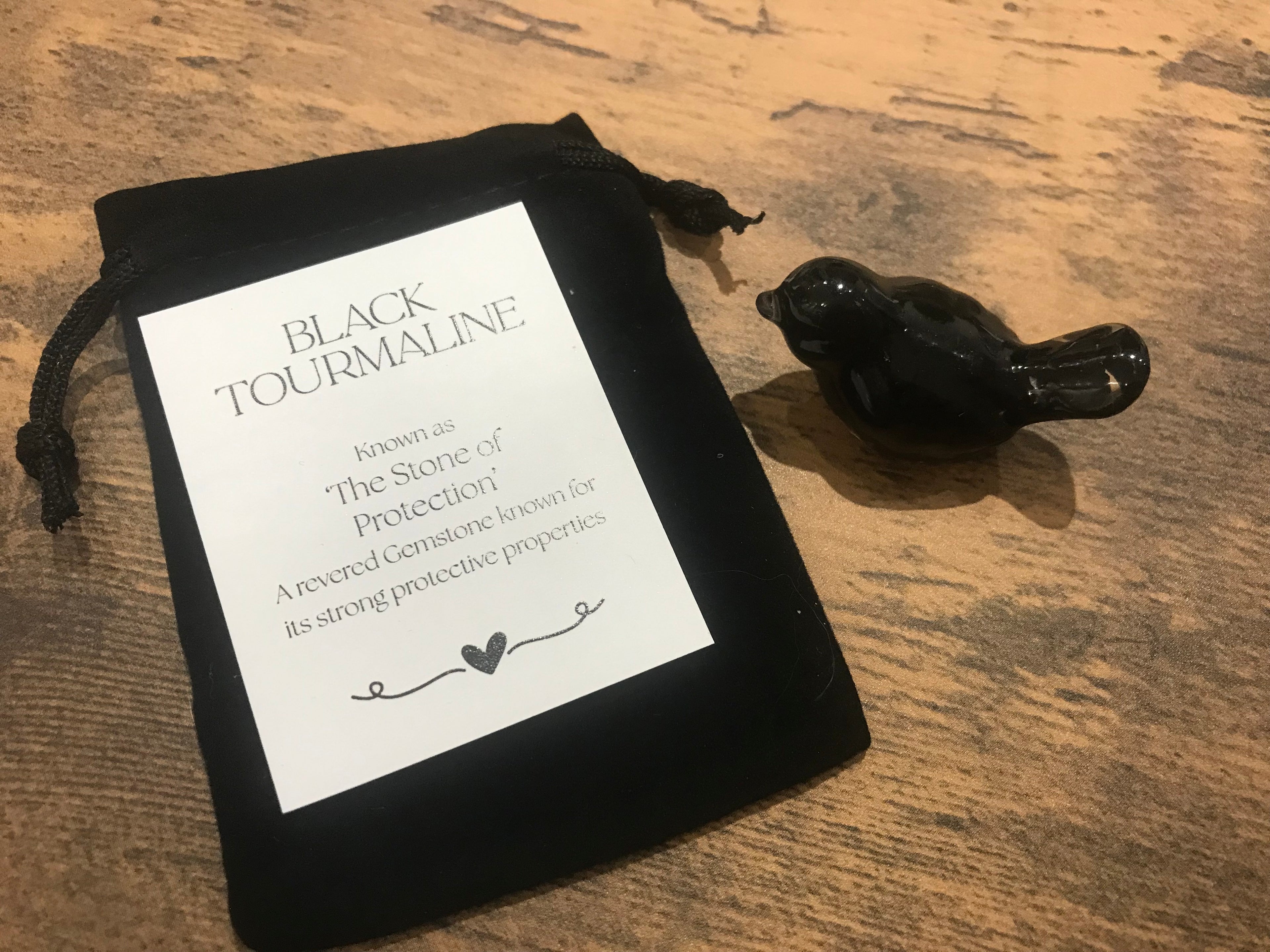 Black tourmaline crystal birds