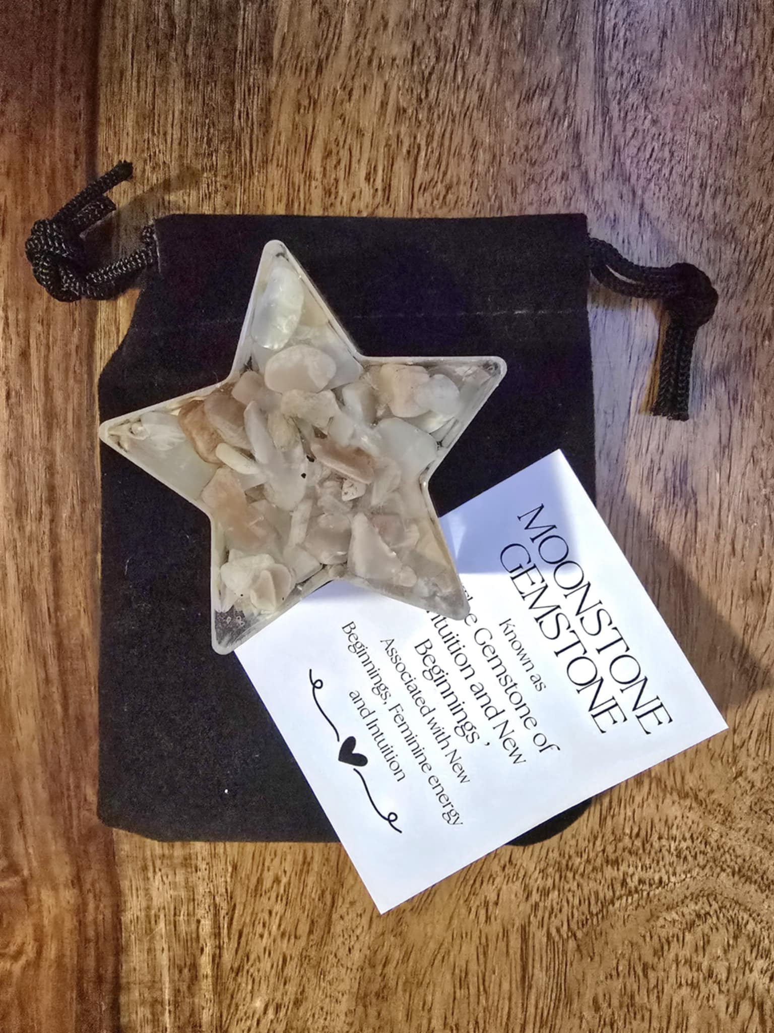 Moonstone gemstone heart