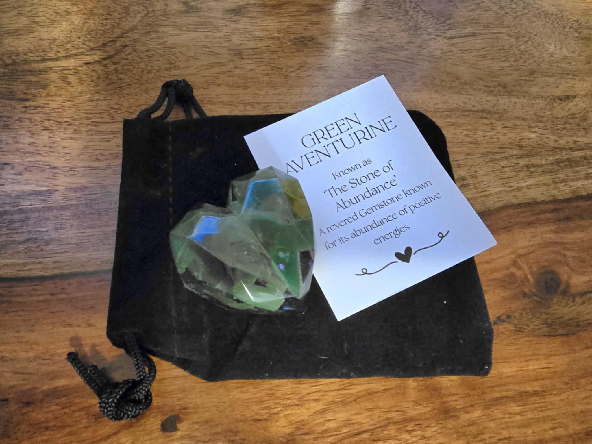 Green Aventurine love heart