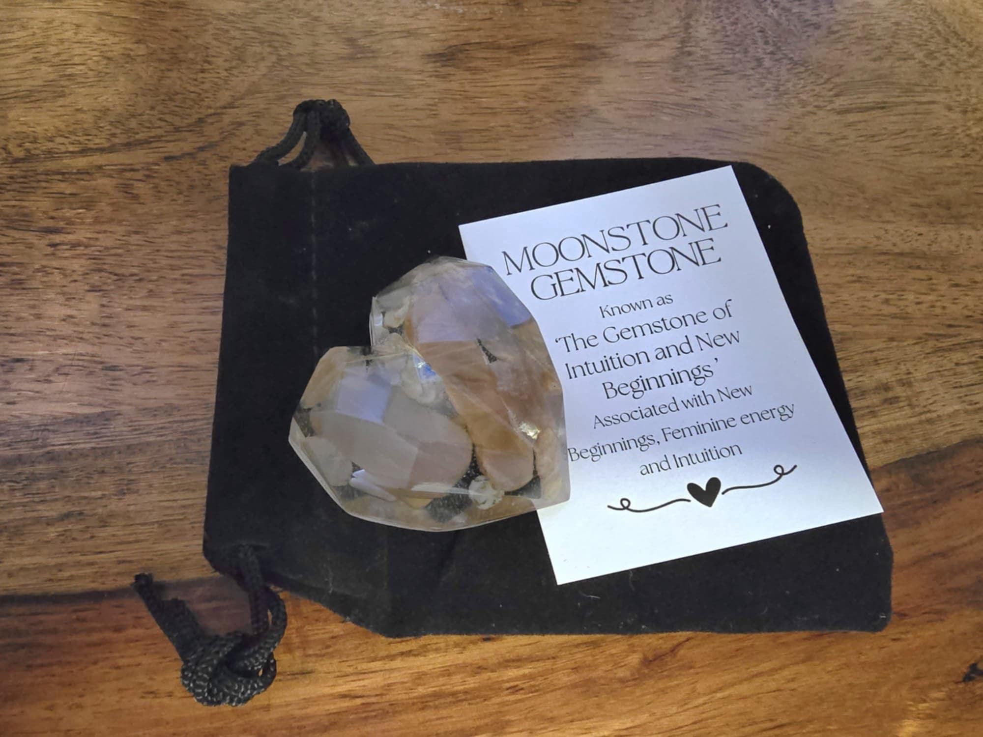 Moonstone Crystal Love Heart