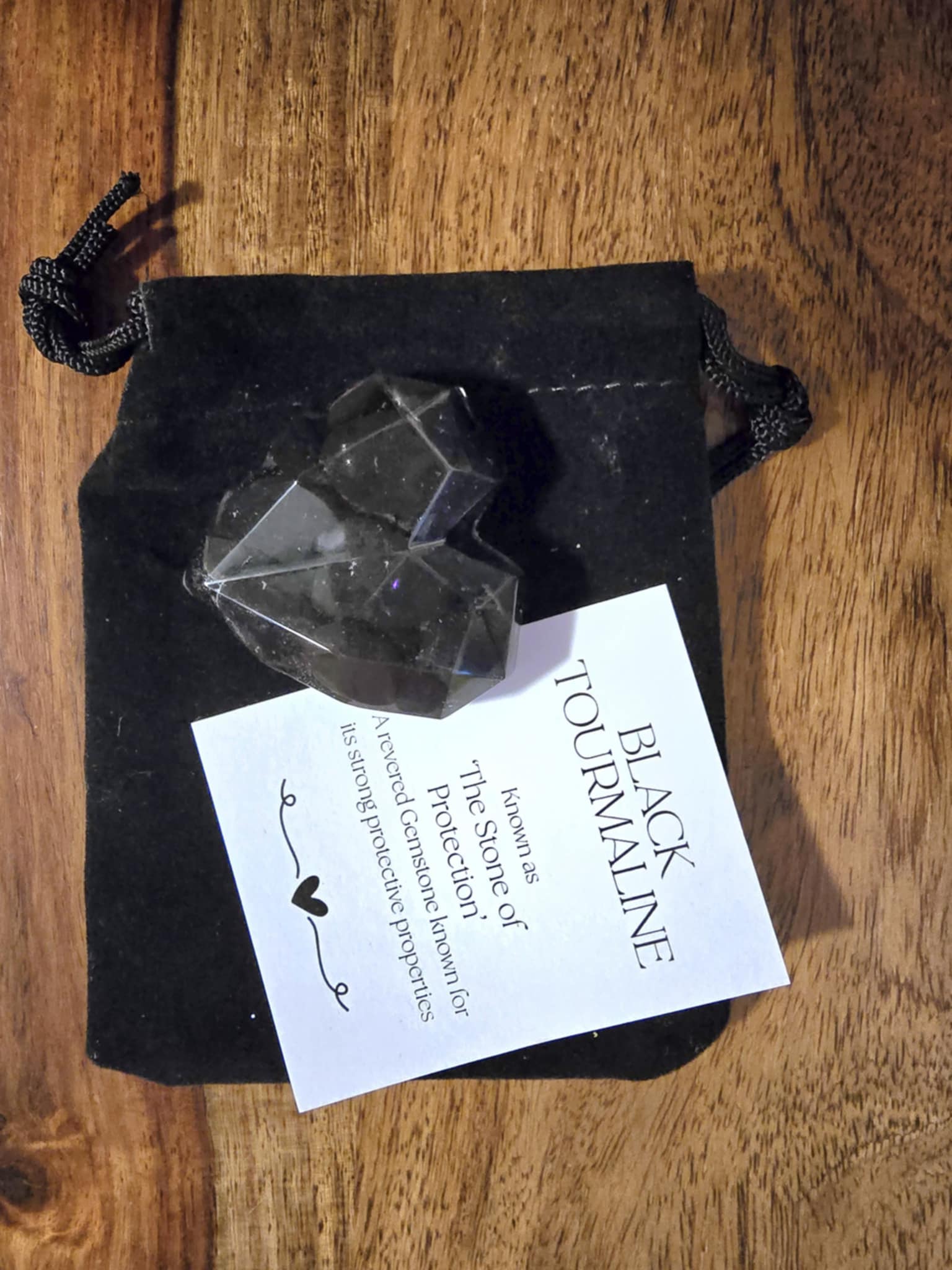 Black tourmaline love heart