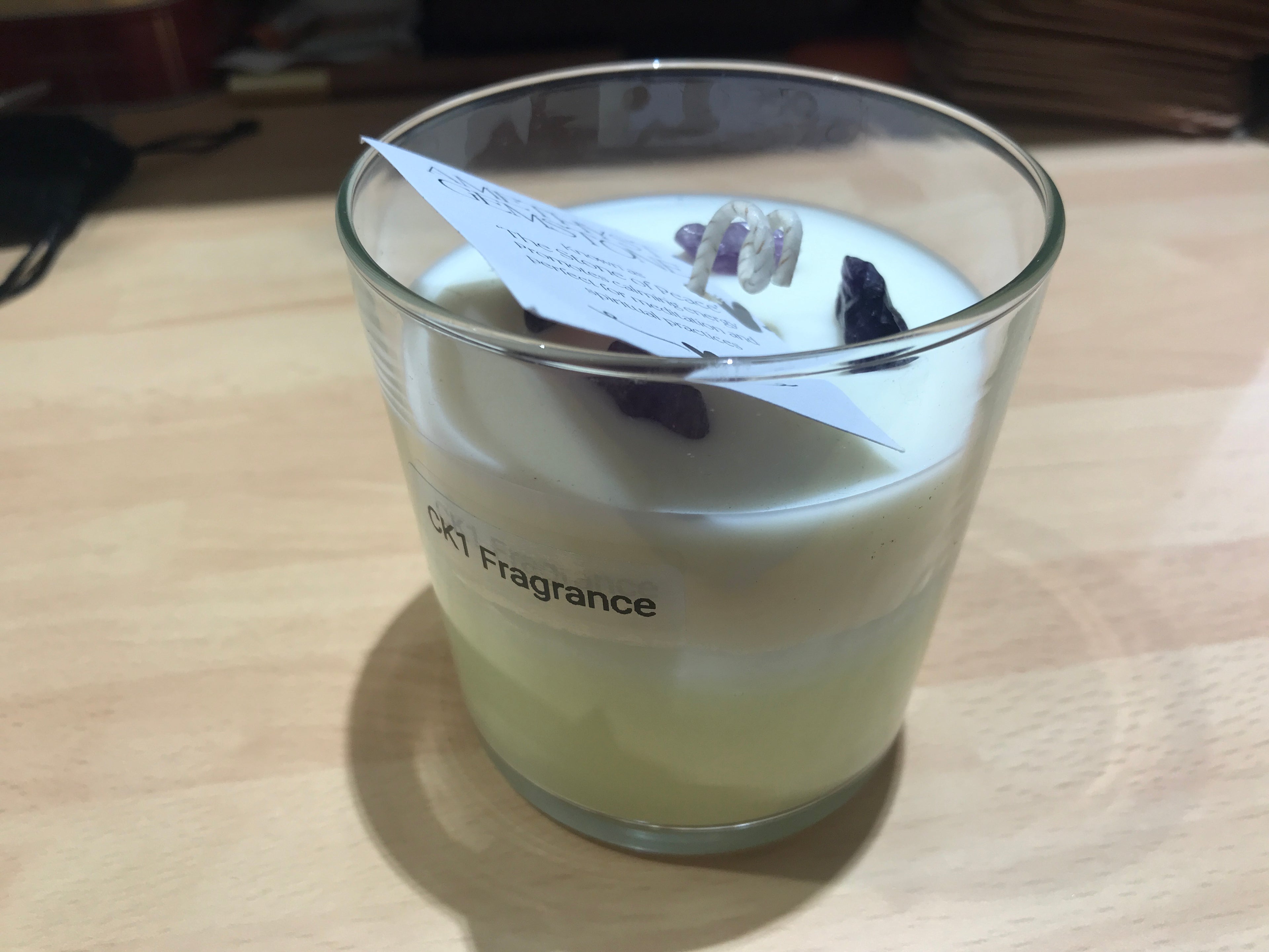CK1 Soya Wax Candle with Amethyst Crystals