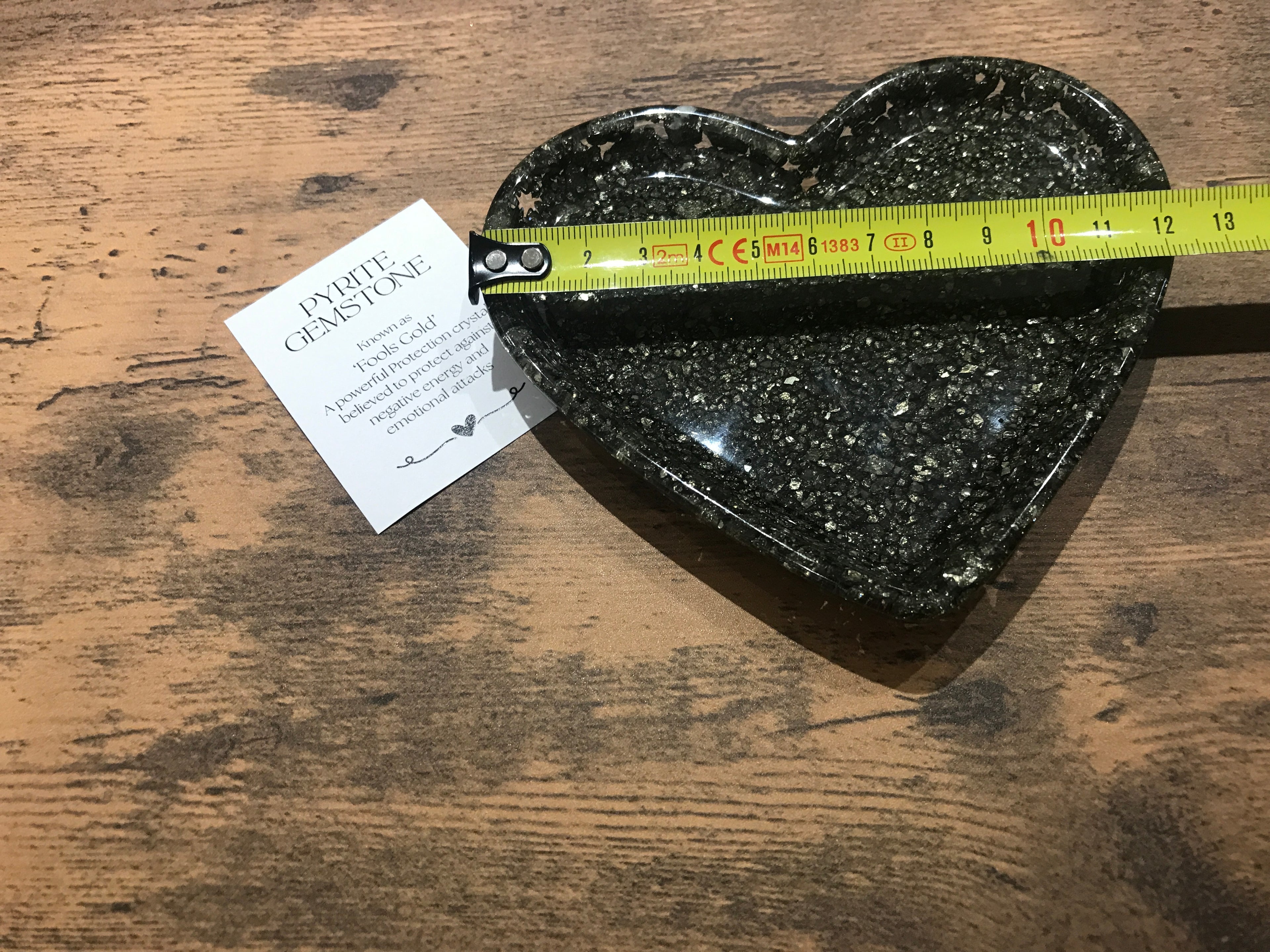 Love heart, trinket dish Pyrite.