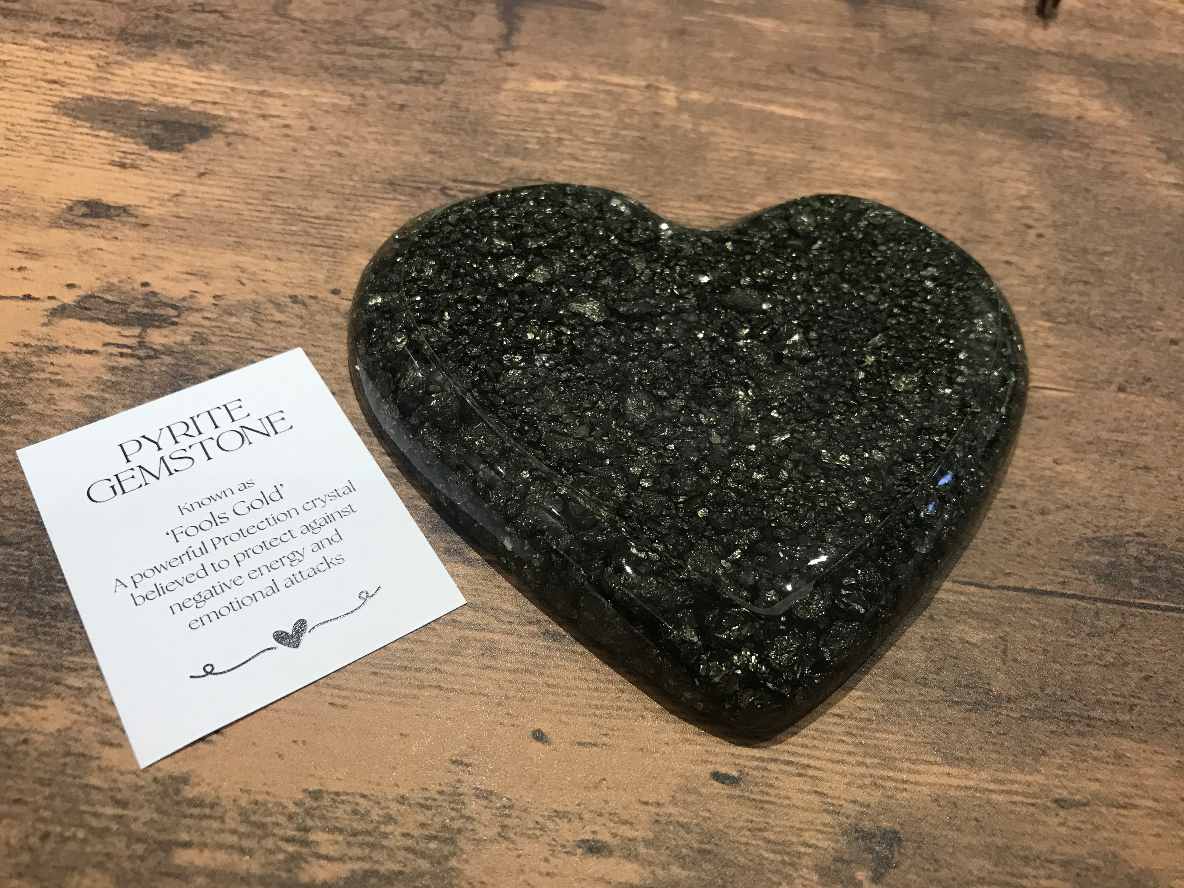 Love heart, trinket dish Pyrite.