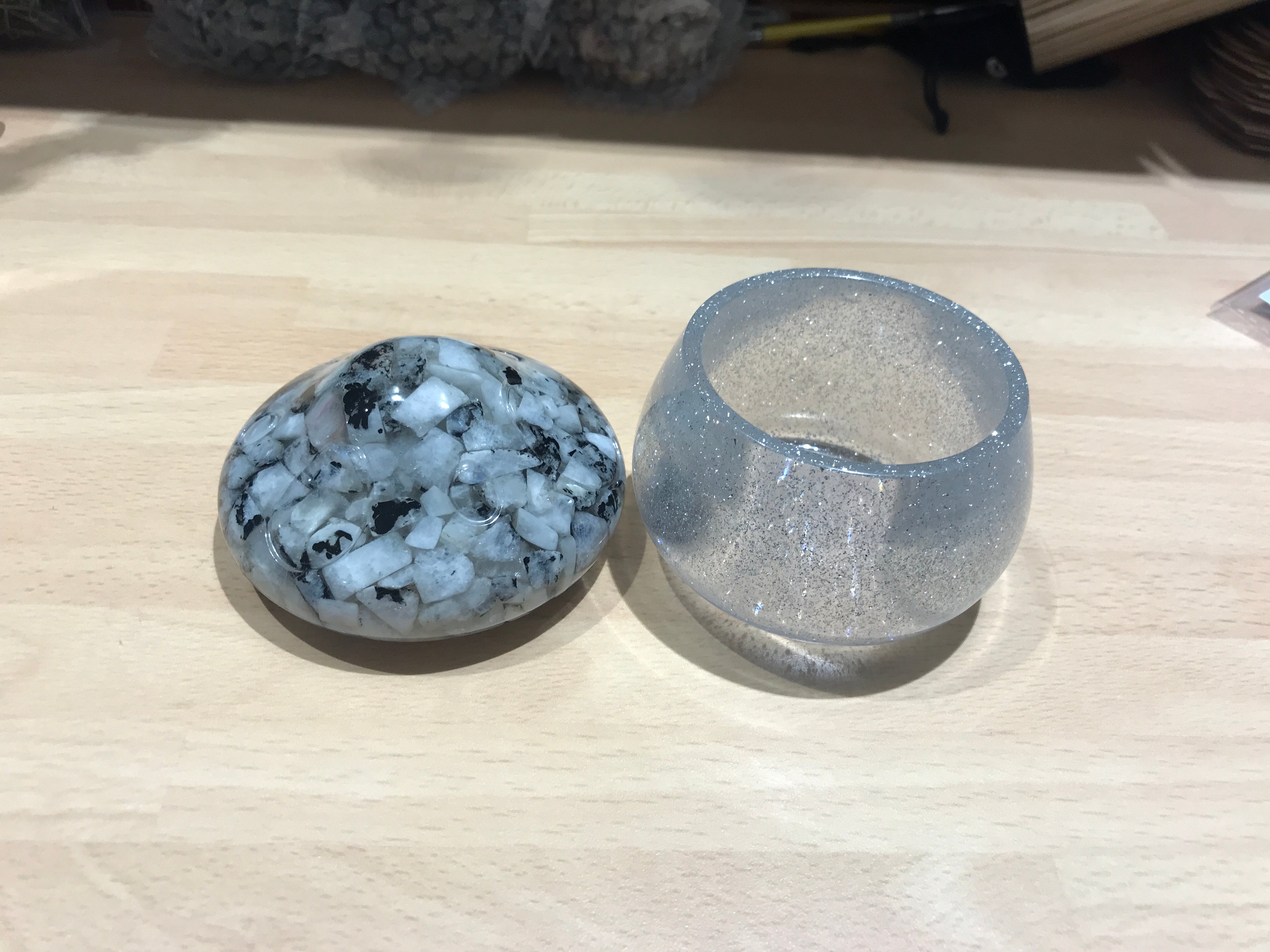 Rainbow moonstone Toadstool Crystal Pot