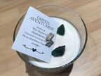 Peppermint Soya Wax Candle with Green Aventurine Crystals