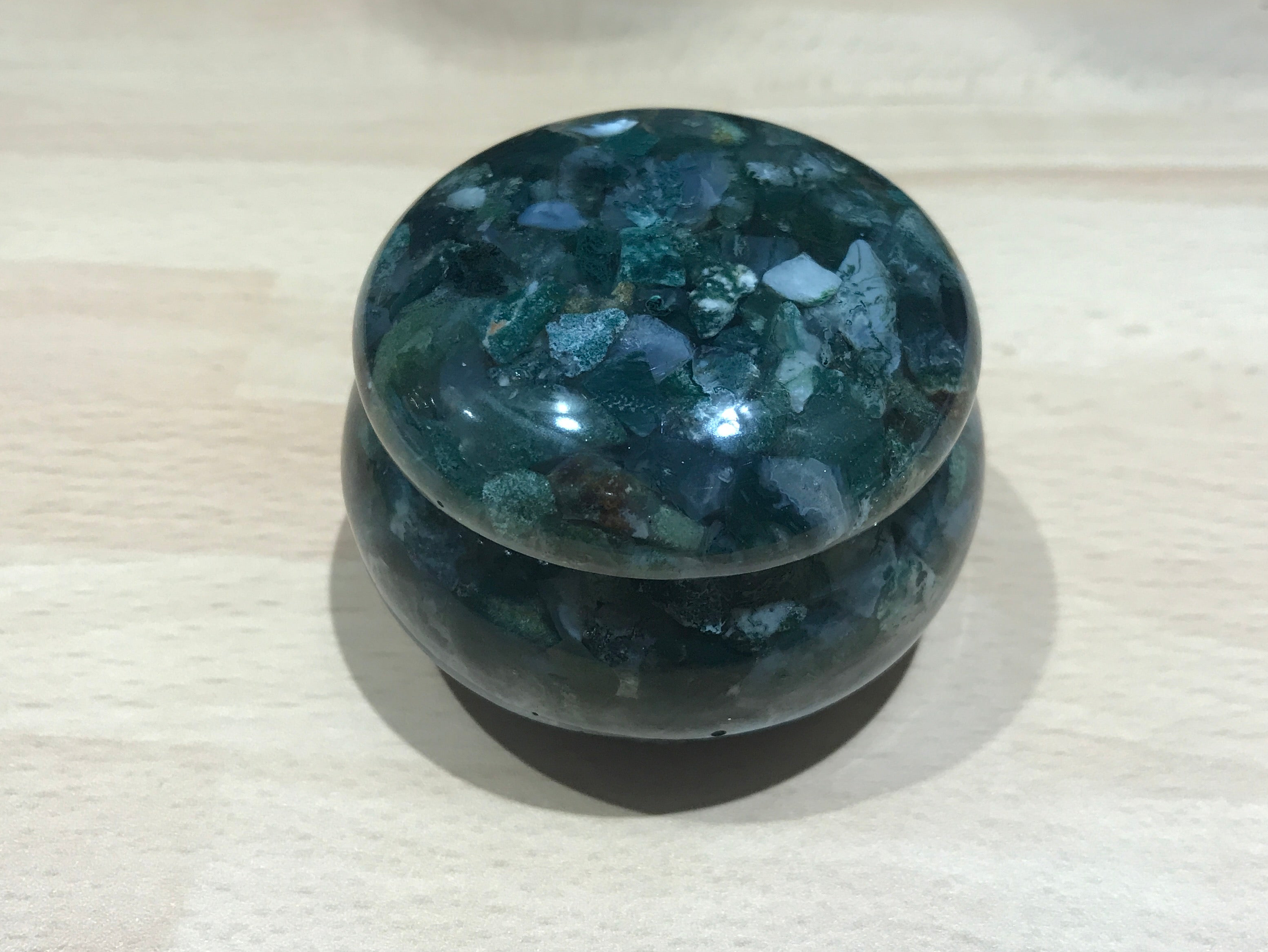 Moss Agate Crystal Pot