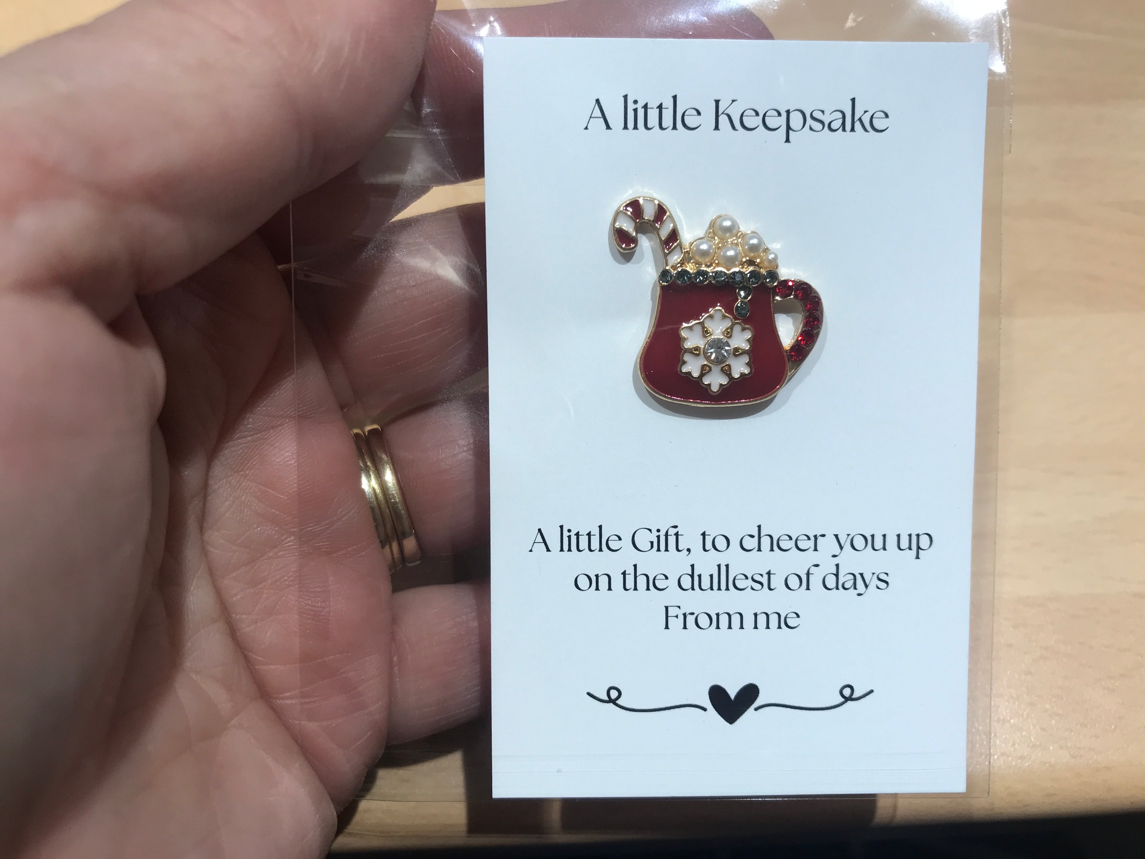 A Little Keepsake Christmas Mug Brooch