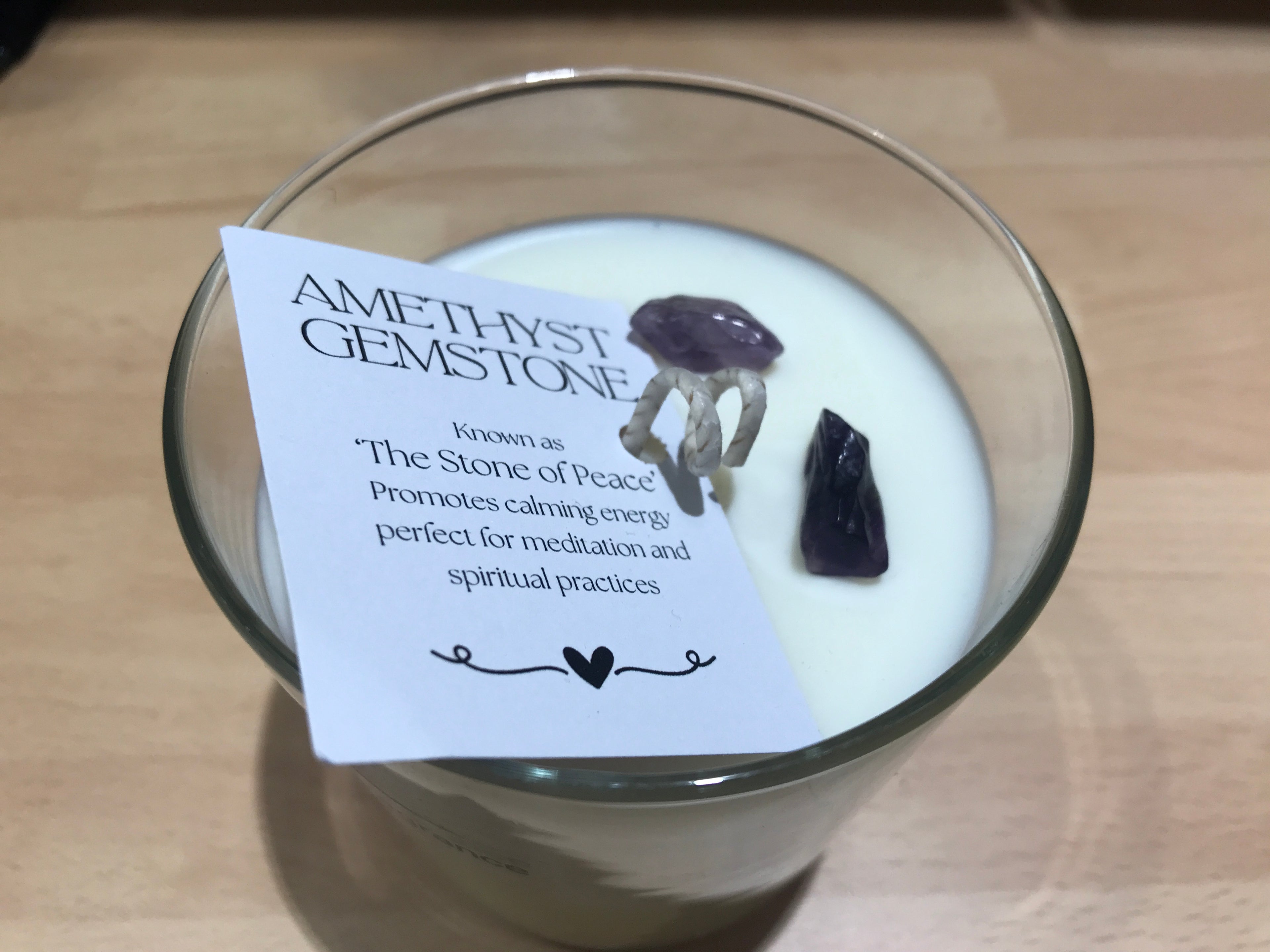 CK1 Soya Wax Candle with Amethyst Crystals
