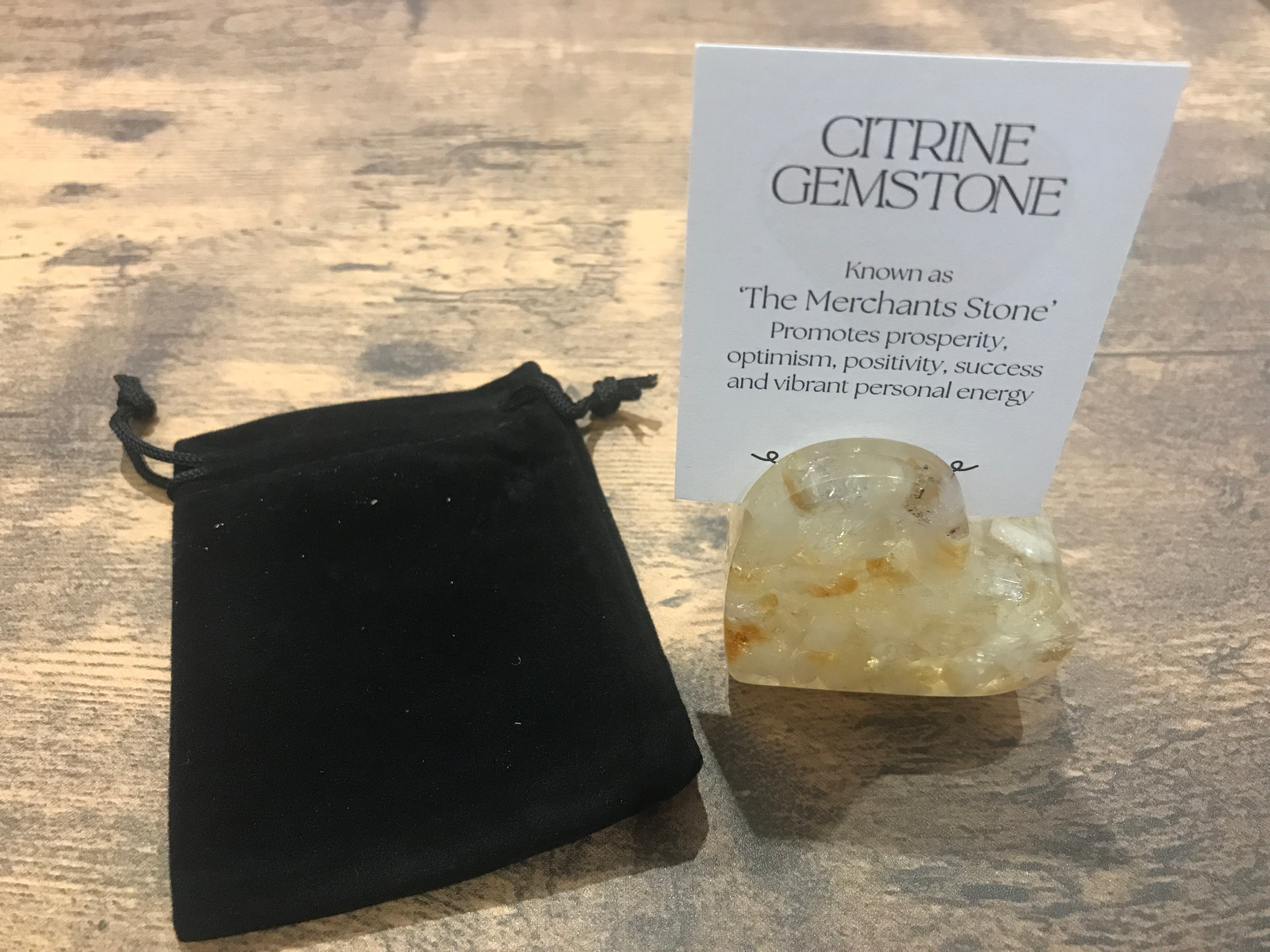 Love heart crystal photo stand Citrine.