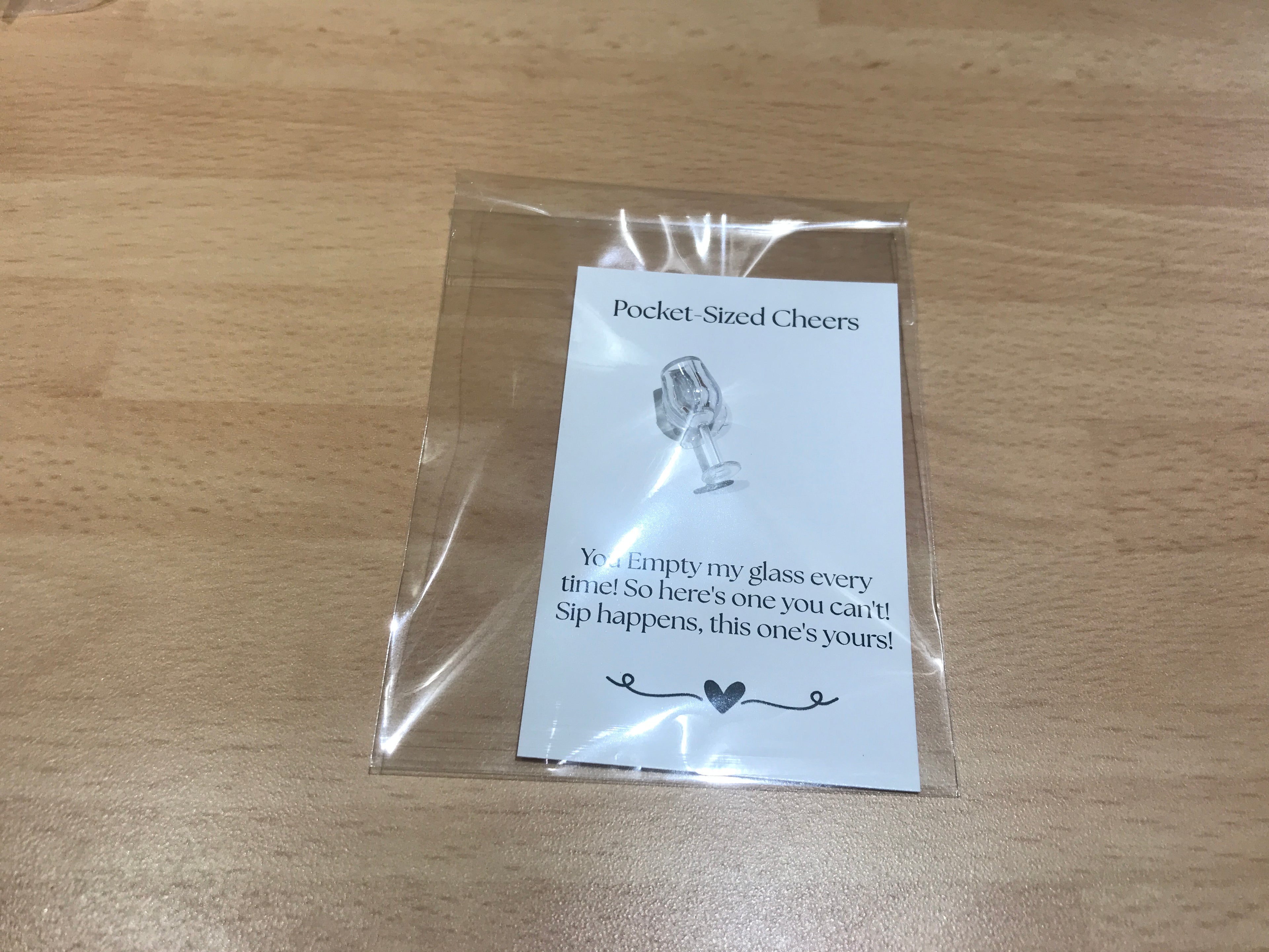 Pocket-Sized Cheers Clear Wineglass