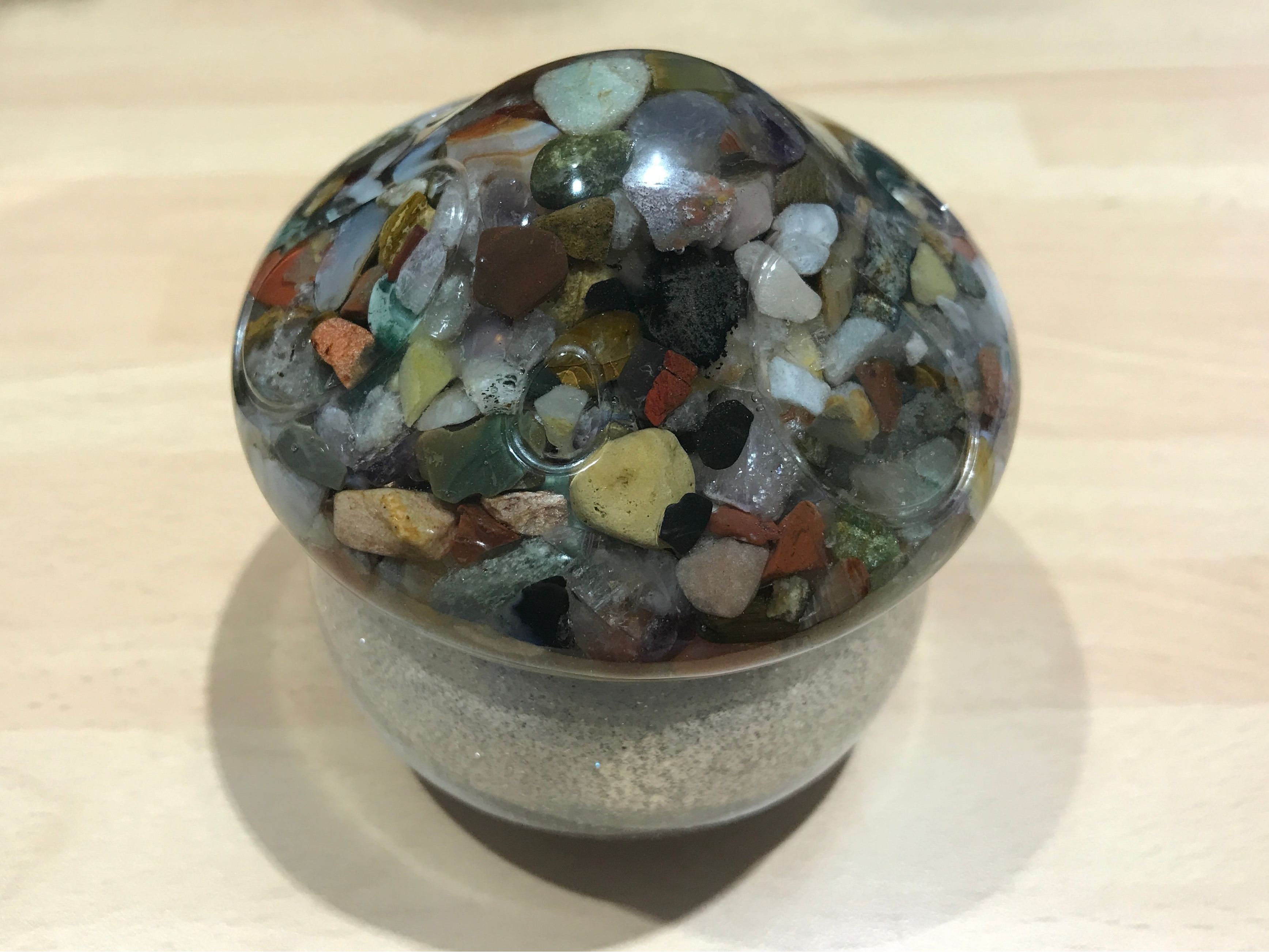 Mixed Crystal Toadstool Pot