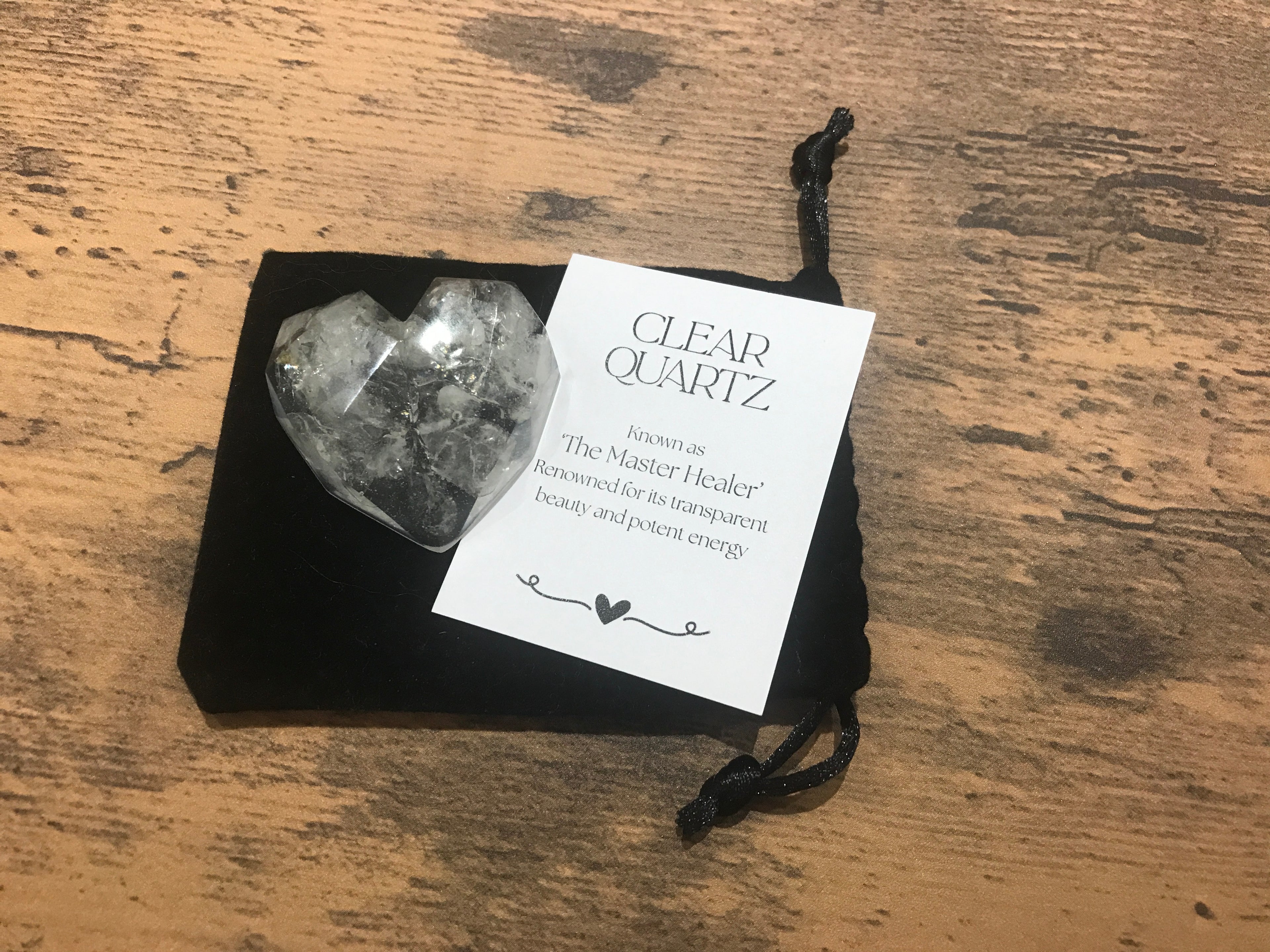 Clear quartz love heart
