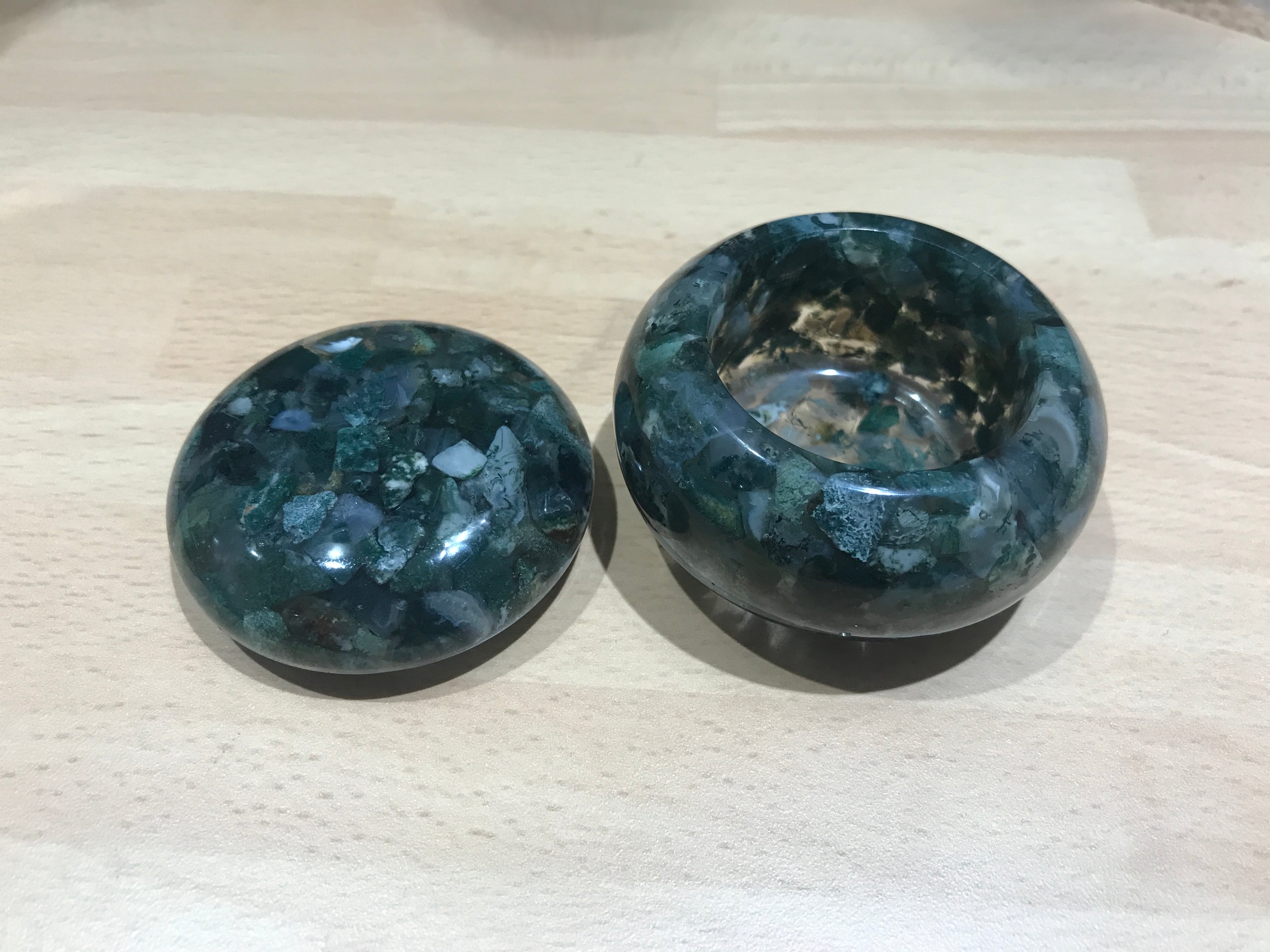 Moss Agate Crystal Pot