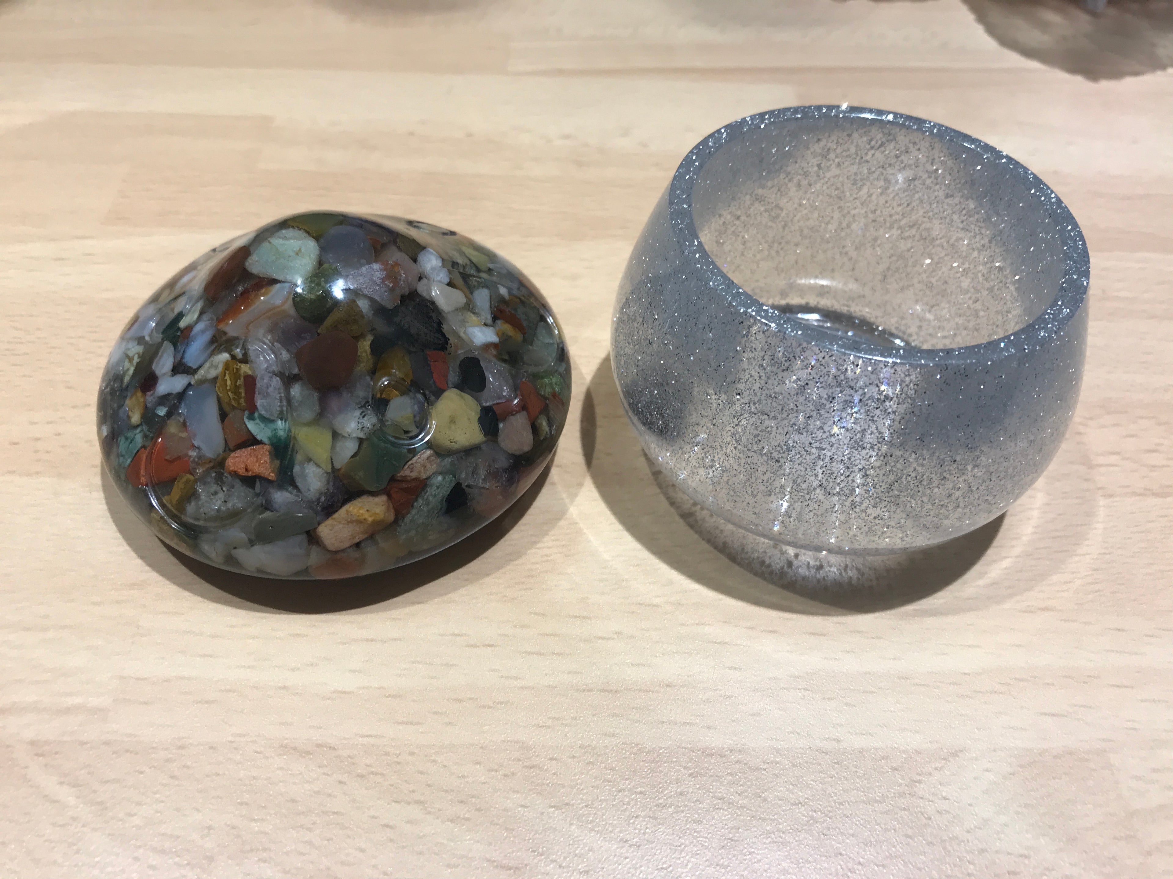 Mixed Crystal Toadstool Pot