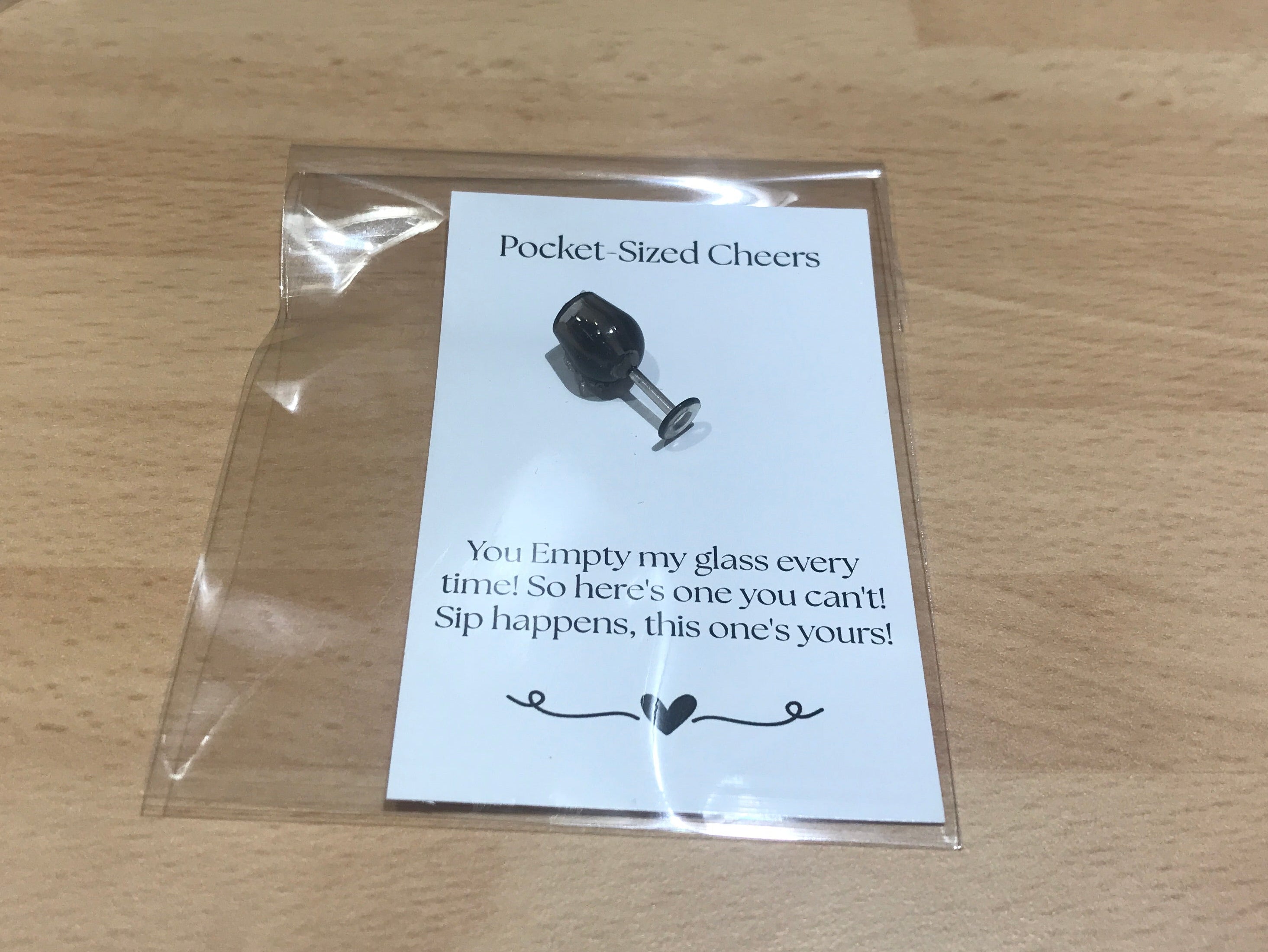 Pocket-Sized Cheers Dark Wineglass