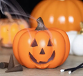 Jack-o'-lantern incense cone holder